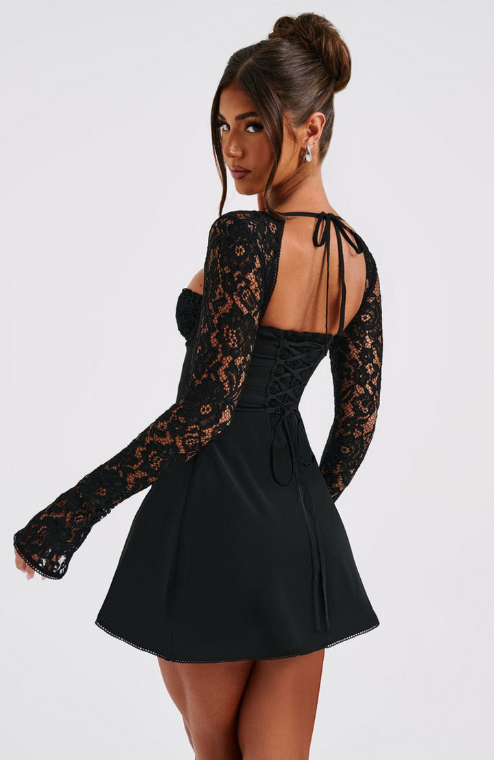 Johanna™ | Elegante Mini-jurk met Kantmouwen