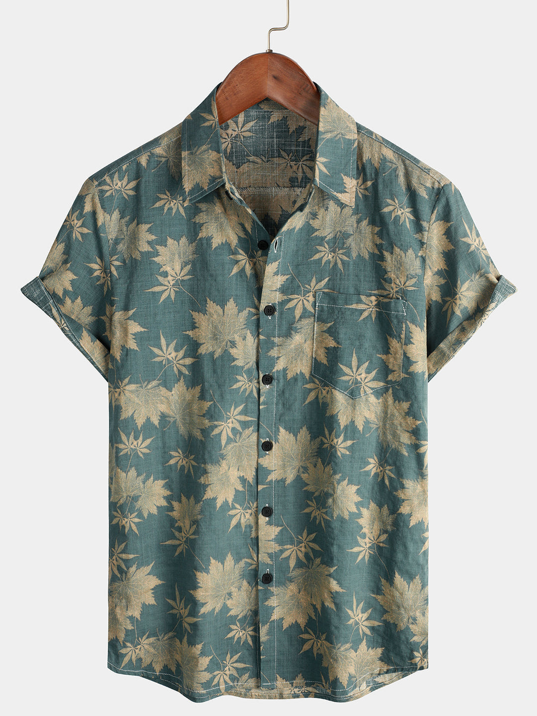 Katoenen Hawaii Overhemd met Korte Mouwen