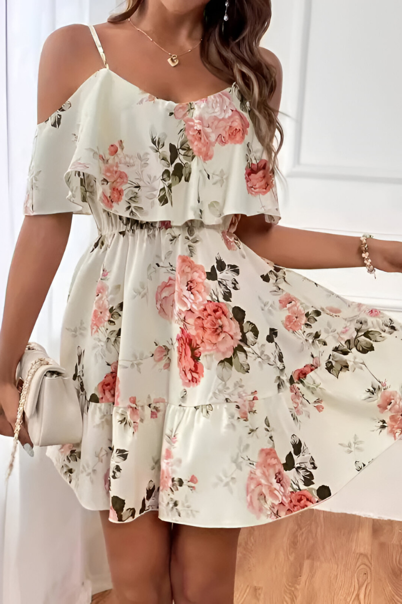 Mila™ | Zomerse off-shoulder jurk met bloemenprint