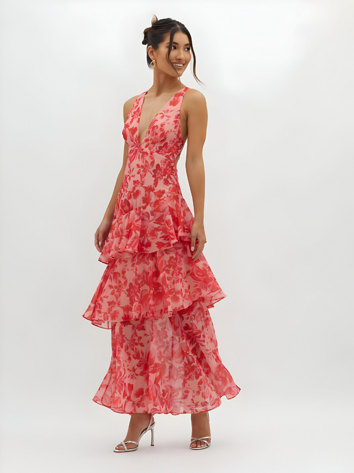 Heleen™ | Maxi Jurk met Bandjes en Ruches