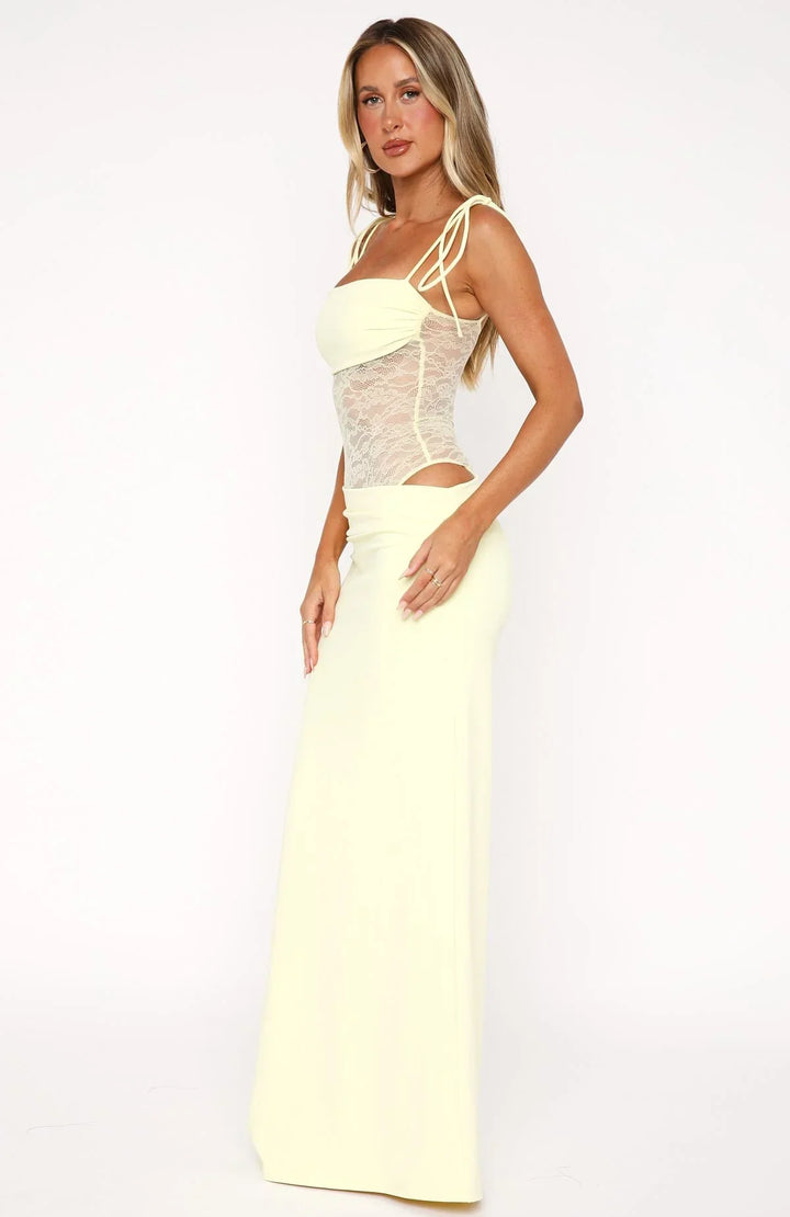 Kalina™ | Maxi Jurk met Elegante Mesh Details