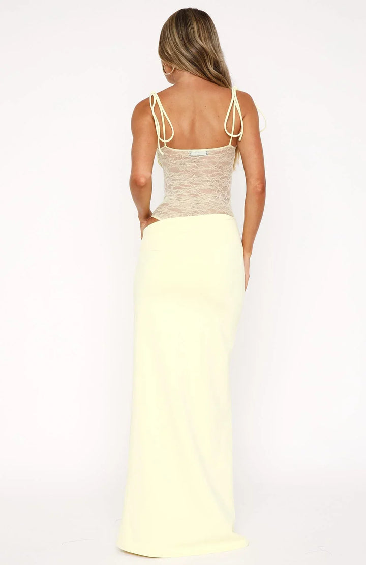 Kalina™ | Maxi Jurk met Elegante Mesh Details
