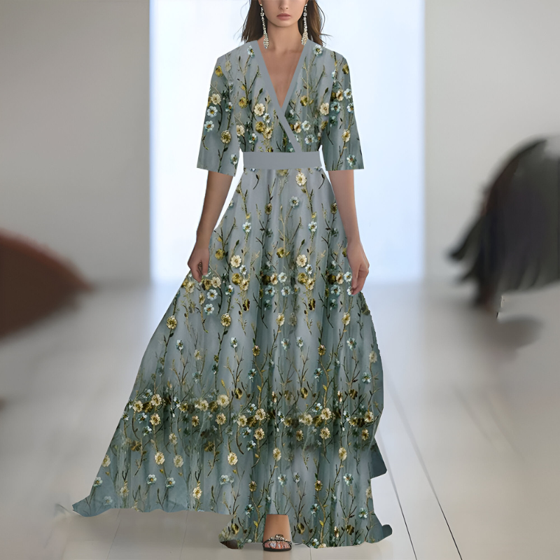Tess™ | Lange Jurk met Bloemenprint
