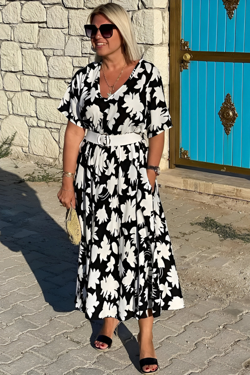 Marits™ | Casual Bloemen V-hals Jurk