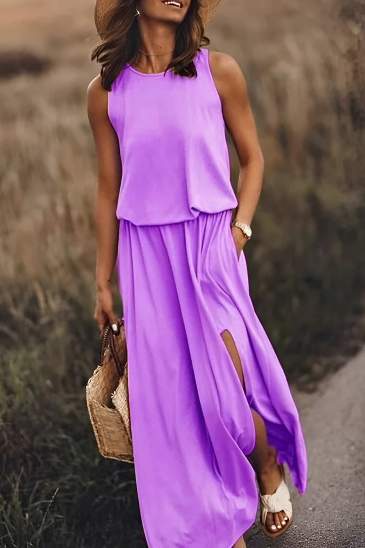 Sophie™ | Elegante Mouwloze Maxi Jurk met Tailleband