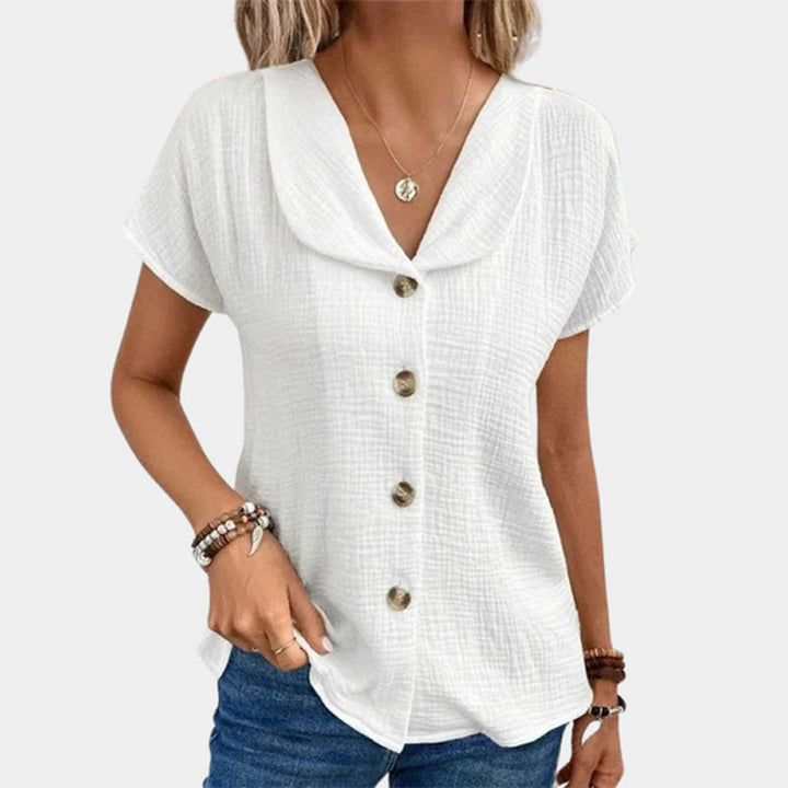 Grace - Effen gekleurde casual blouse