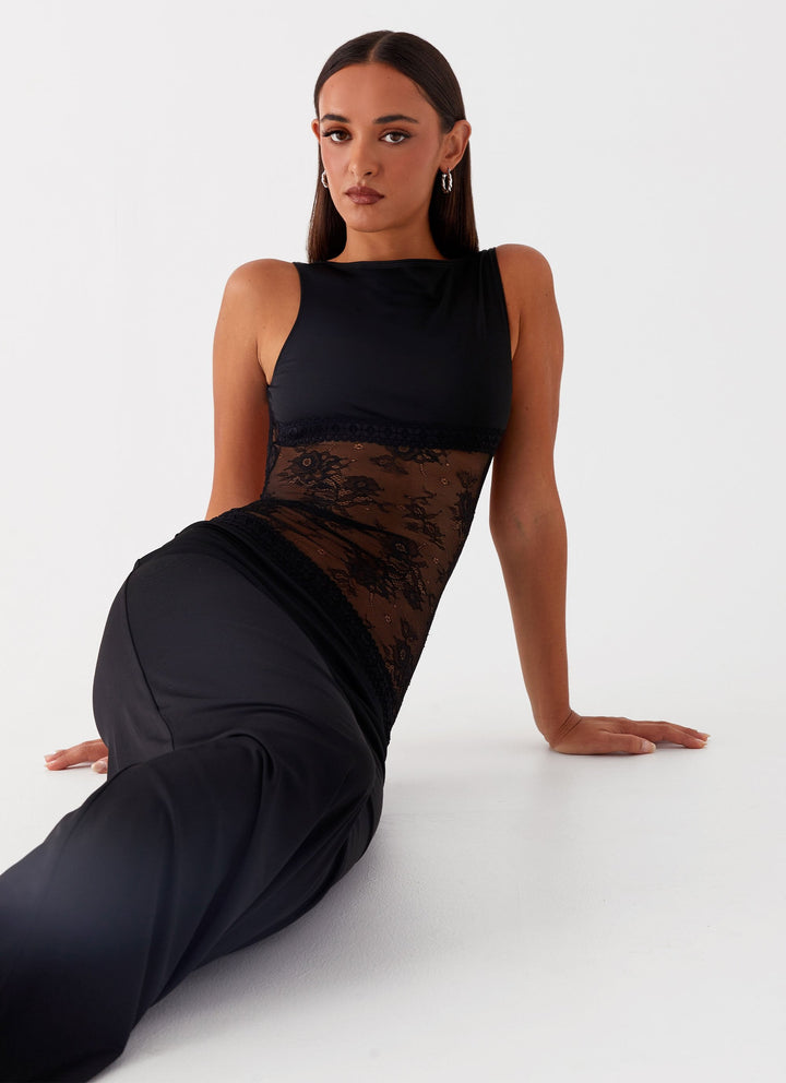 Kalina™ | Maxi Jurk met Elegante Mesh Details