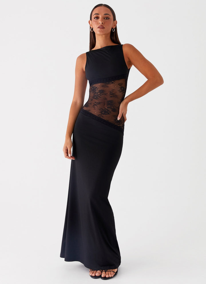 Kalina™ | Maxi Jurk met Elegante Mesh Details