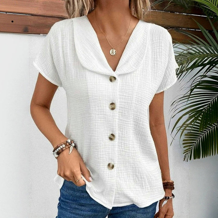 Grace - Effen gekleurde casual blouse
