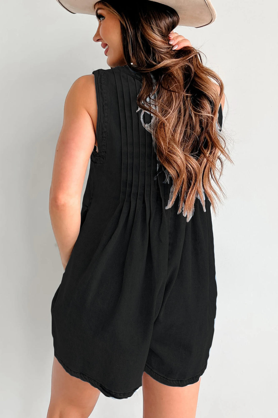 Abbey™ | Luchtige Denim Romper met Striksluiting