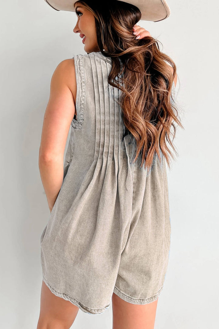 Abbey™ | Luchtige Denim Romper met Striksluiting