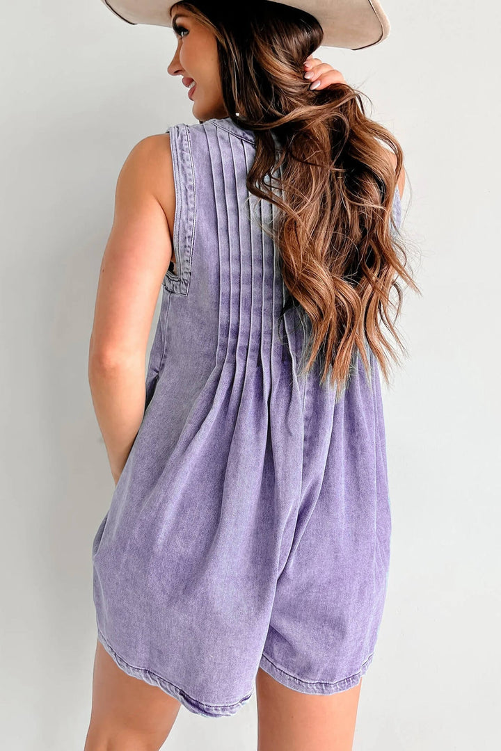 Abbey™ | Luchtige Denim Romper met Striksluiting