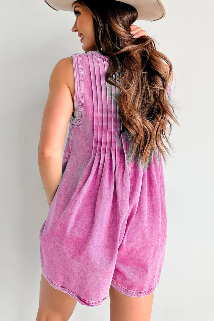 Abbey™ | Luchtige Denim Romper met Striksluiting