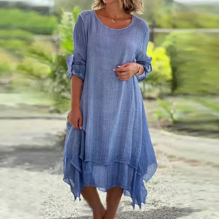 Esther - Damesjurk in elegante effen kleur en losse pasvorm